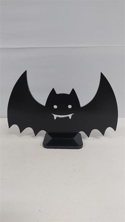 Totem Morcego Sorrindo Em Mdf (Halloween) 15Cm X 22Cm - BBFestasAluguel 