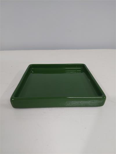 Bandeja Quadrada Reta Sem Pé/M Verde Escuro 2Cm Alt X 15Cm Diametro - BB Festas Aluguel 