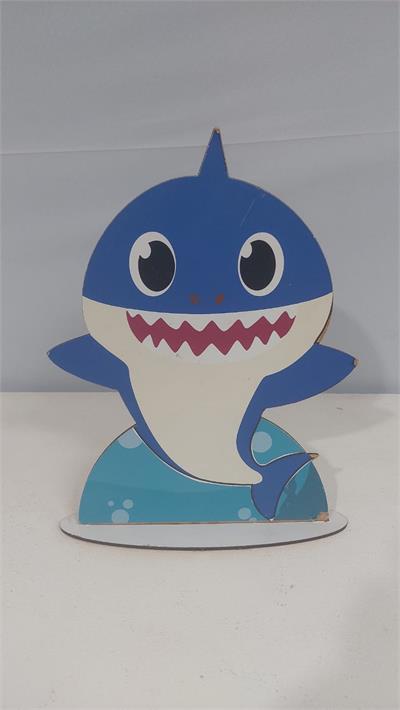 Totem Baby Shark Azul 30Cm X 23Cm - BBFestasAluguel 