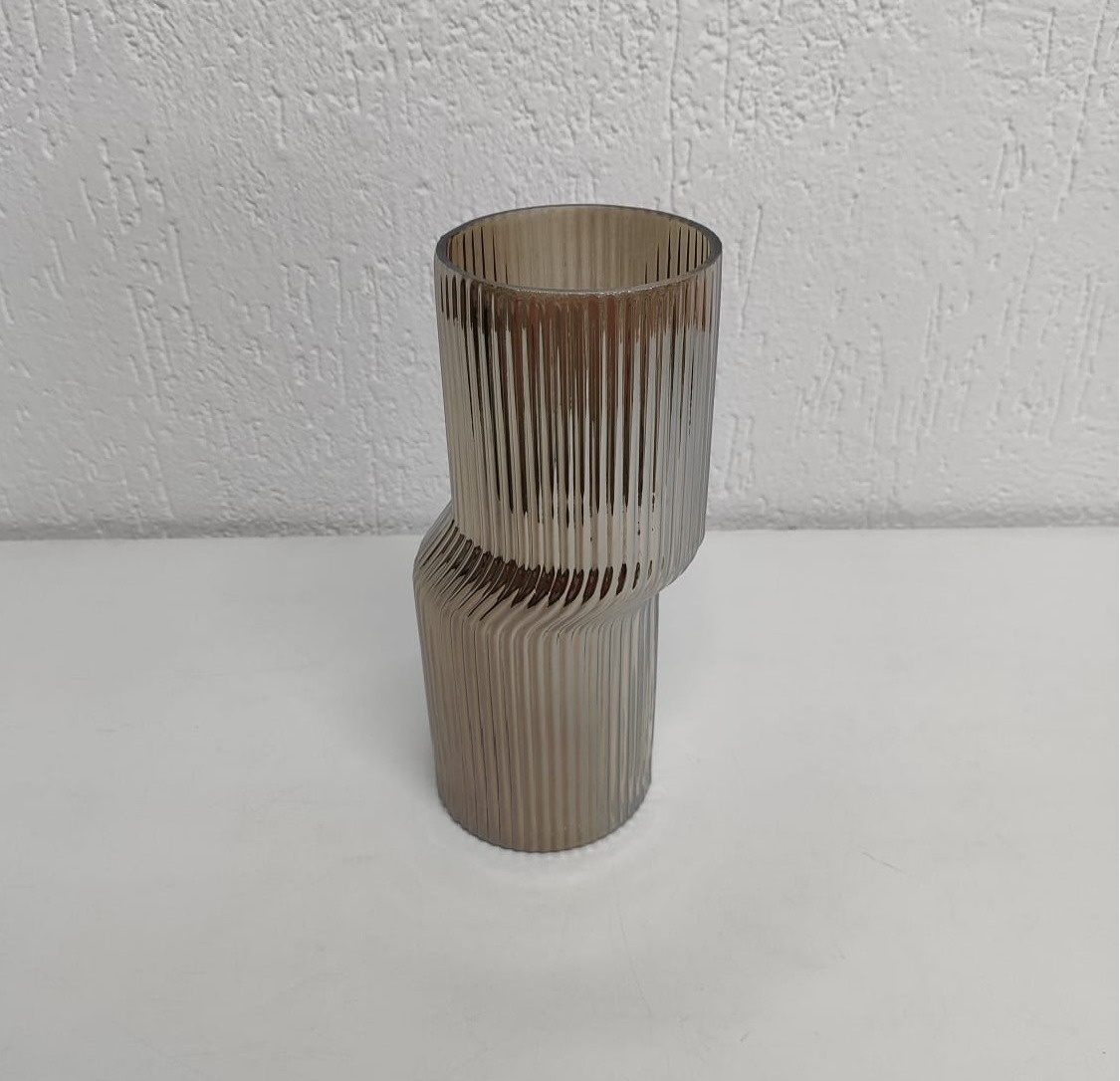 Vaso Orgânico Canelado Cinza - BB Festas Aluguel 