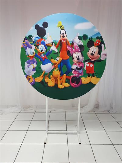Painel Sublimado Redondo Turma Do Mickey 1,30Cm - BB Festas Aluguel 