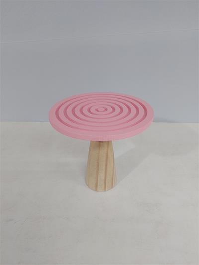 Porta Doce Aspiral Alto Pé Pino Rosa 19Cm X 20Cm - BB Festas Aluguel 