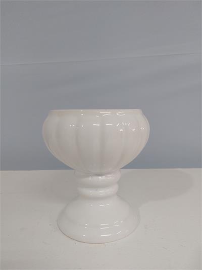 Vaso Garden Redondo P Branco 14Cm X 11Cm - BB Festas Aluguel 