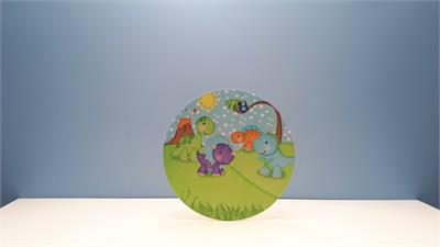 Painel Sublimado Redondo Dinossauros 60Cm - BB Festas Aluguel 