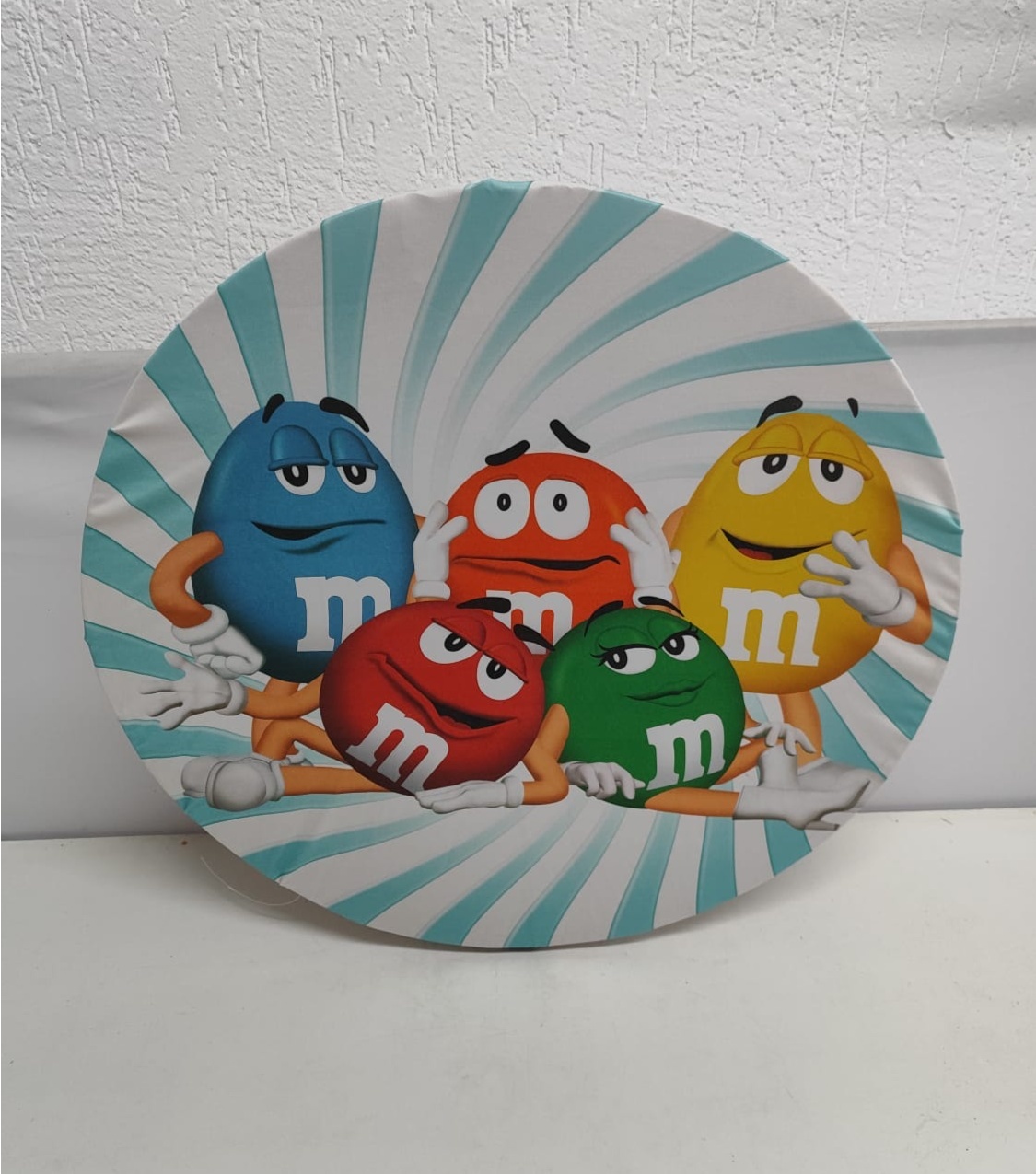 Painel Sublimado Redondo M&M 60Cm - BB Festas Aluguel 