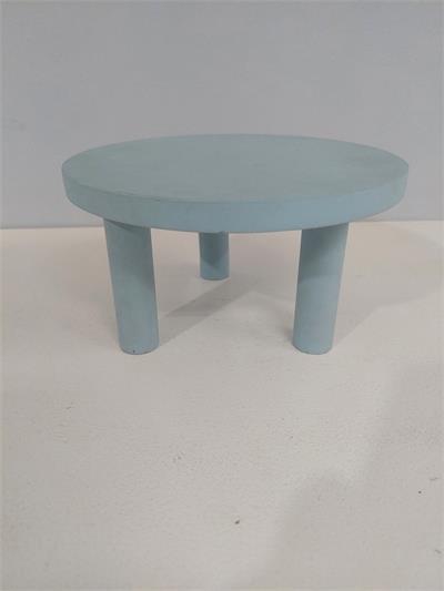 Banco Redondo Mdf/P Azul Claro 10Cm Alt X 8Cm Diametro - BB Festas Aluguel 