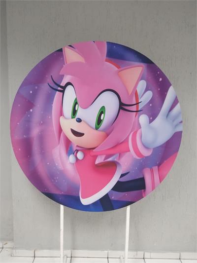 Painel Sublimado Redondo Amy 1,30Cm - BB Festas Aluguel 