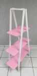 Estante Cavelte Branco Prateleiras Rosa Claro 1,60M Alt   - imagem 2