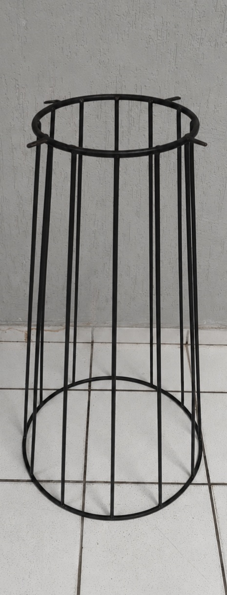Mesa Pé Telado Preto + Tampo G 80Cm Alt X 70Cm Diametro - BBFestasAluguel 
