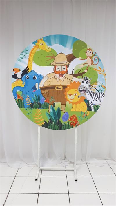 Painel Sublimado Redondo Mundo Bita 2 1,30Cm - BB Festas Aluguel 