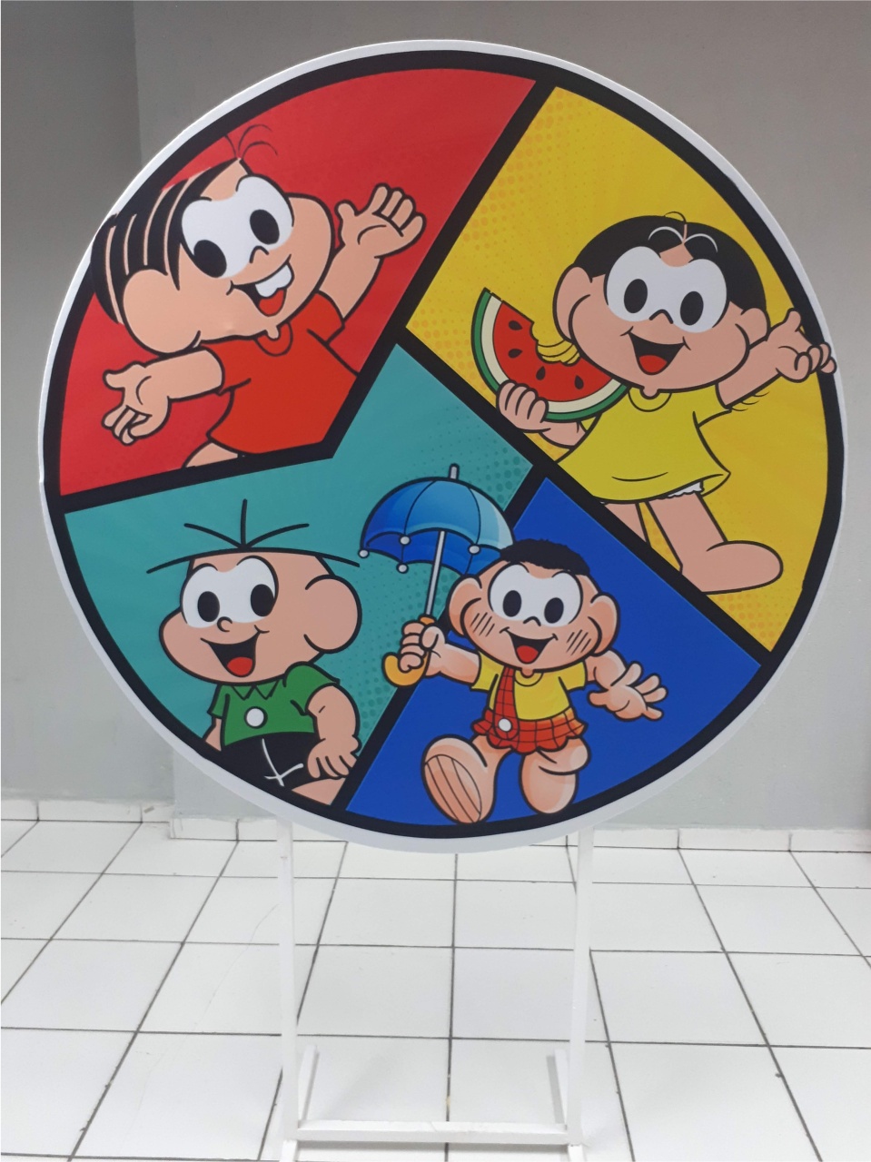 Painel Sublimado Redondo Turma da Monica 1 1,30Cm - BBFestasAluguel 