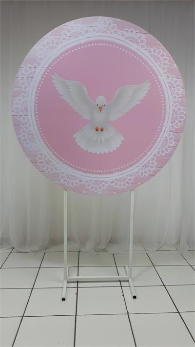 Painel Sublimado Redondo Espirito Santo (Eucaristia) 1,30Cm - BB Festas Aluguel 