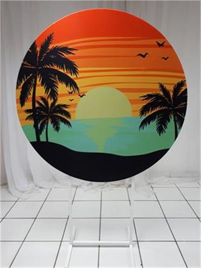 Painel Sublimado Redondo Festa Tardezinha 2 1,30Cm - BB Festas Aluguel 