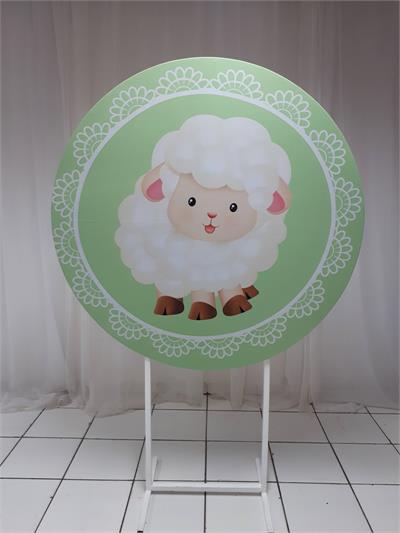 Painel Sublimado Redondo Ovelhinha 1,30Cm - BB Festas Aluguel 