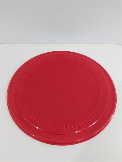 Prato Trabalhado Para Suporte Boleira/G Vermelho 36Cm - BB Festas Aluguel 