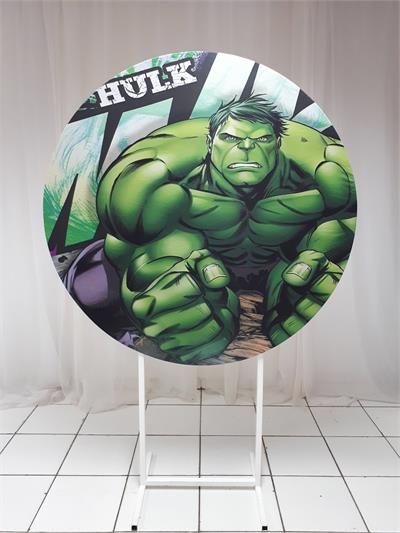 Painel Sublimado Redondo Hulk 1,30Cm - BB Festas Aluguel 