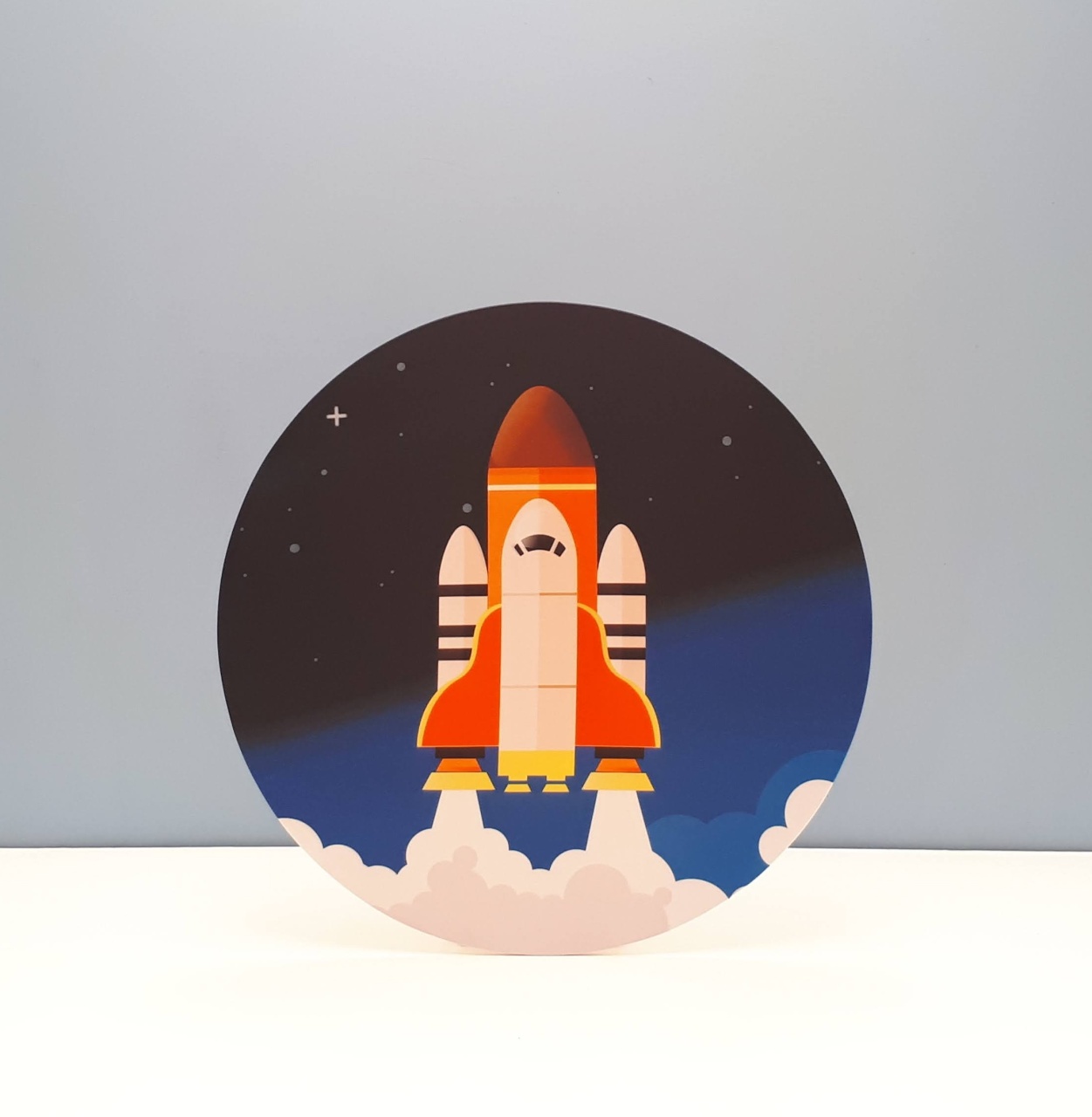 Painel Sublimado Redondo Foguete (Astronauta) 60Cm - BB Festas Aluguel 