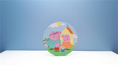 Painel Sublimado Redondo Familia Peppa 60Cm - BB Festas Aluguel 