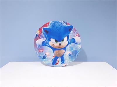 Painel Sublimado Redondo Sonic Correndo 60Cm - BB Festas Aluguel 