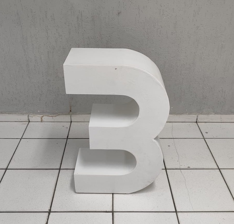Número 3 Mdf 80Cm - BB Festas Aluguel 