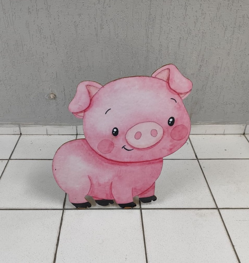 Totem de Chão Porco 65Cm X 55Cm  - BB Festas Aluguel 