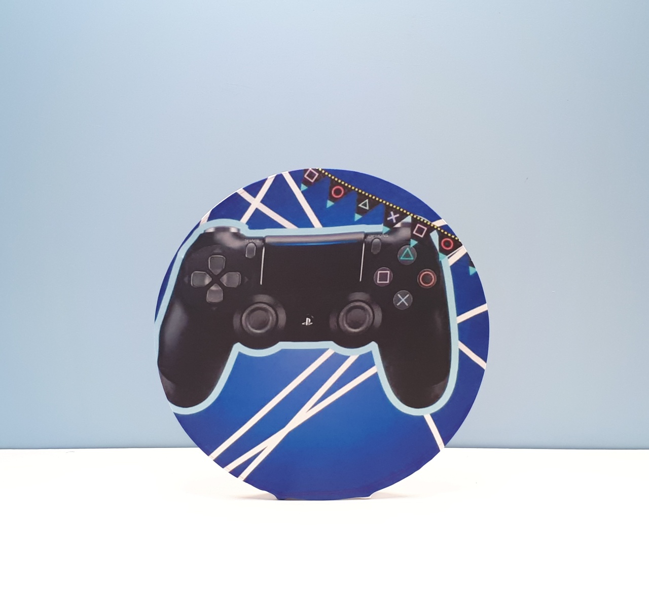 Painel Sublimado Redondo Controle de Gamer 60Cm  - BB Festas Aluguel 