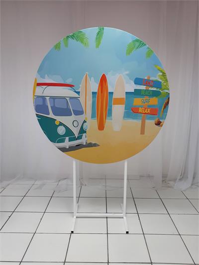 Painel Sublimado Redondo Ferias 1,30Cm - BB Festas Aluguel 