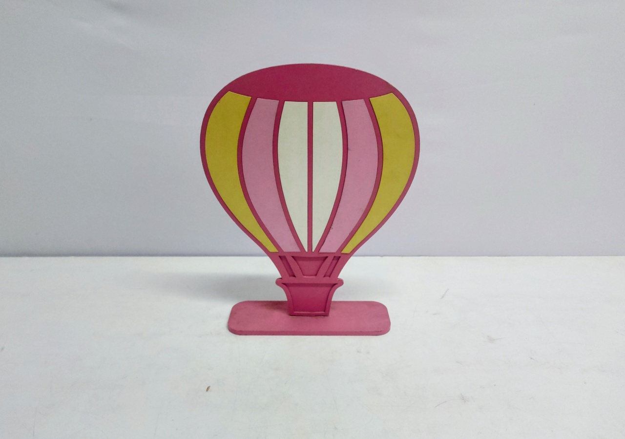 Totem Balão Rosa 31Cm Alt X 20Cm Larg  - BB Festas Aluguel 