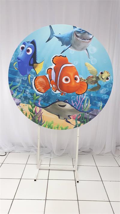 Painel Sublimado Redondo Nemo 1,30Cm - BB Festas Aluguel 