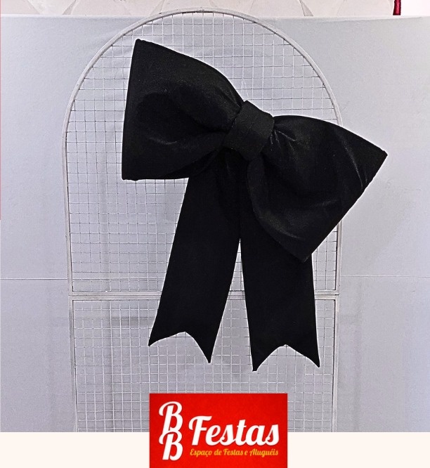 Laço Preto/G Para Painel  80Cm Larg - BB Festas Aluguel 