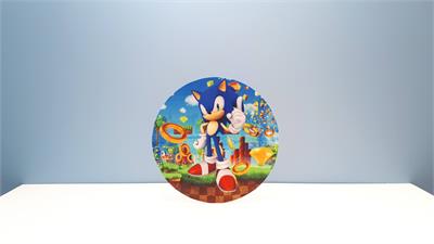 Painel Sublimado Redondo Sonic Moedas 60Cm - BB Festas Aluguel 