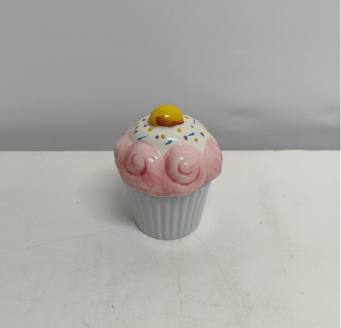 Cupcake Decorativo Tradicional Azul Claro 11Cm Alt X 8Cm Diametro - BBFestasAluguel 