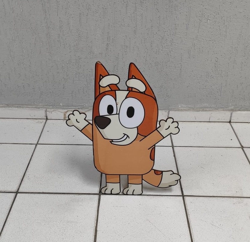 Totem de Chão Personagem Bingo (Bluey) 60Cm X 40Cm - BB Festas Aluguel 