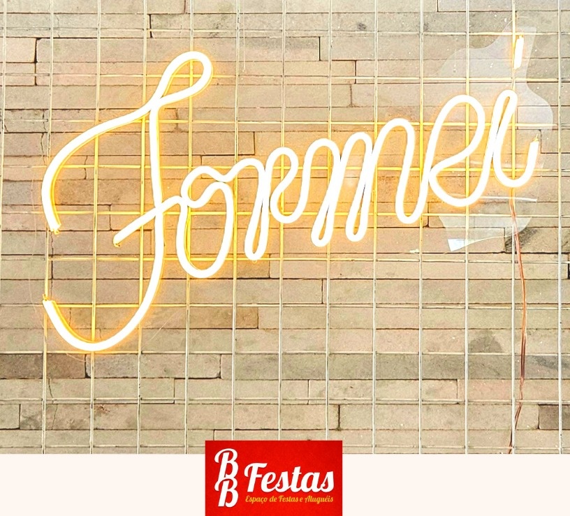 Letreiro Formei de Led 30Cm Alt X 60Cm Larg - BB Festas Aluguel 
