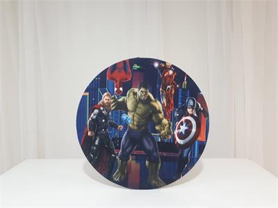 Painel Sublimado Redondo Vingadores 60Cm - BB Festas Aluguel 