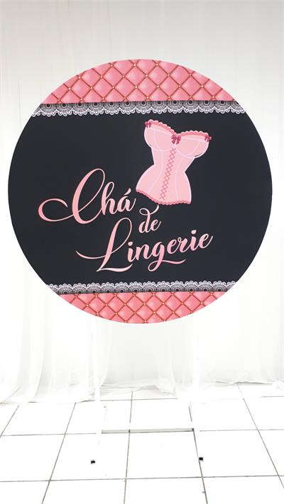 Painel Sublimado Redondo Chá de Lingerie 1,30Cm - BB Festas Aluguel 