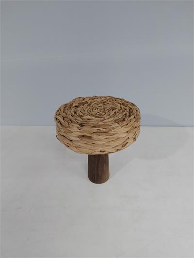 Porta Doce Baixo Mdf Rústico Com Palha 22Cm X 20Cm - BB Festas Aluguel 