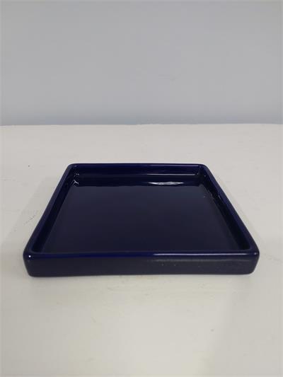 Bandeja Quadrada Reta Sem Pé Azul Royal 2Cm Alt X 15Cm Diametro - BB Festas Aluguel 