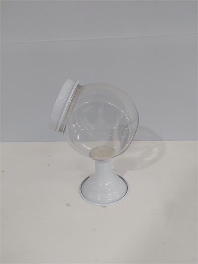 Bomboniere Plástico Com Metal Branco 23Cm X 9Cm - BB Festas Aluguel 