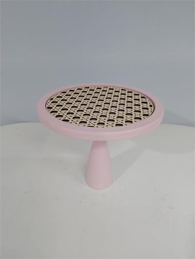 Porta Doce Alto Mdf Com Renda Rosa Claro 20Cm X 22Cm - BB Festas Aluguel 