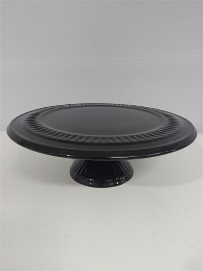 Boleira Baixa Preto 12Cm X 36Cm Diametro - BB Festas Aluguel 