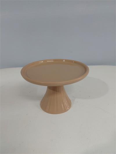 Porta Doce Pé Canelado P Bege 12Cm X 17Cm - BB Festas Aluguel 