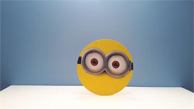 Painel Sublimado Redondo Minion 60Cm - BB Festas Aluguel 