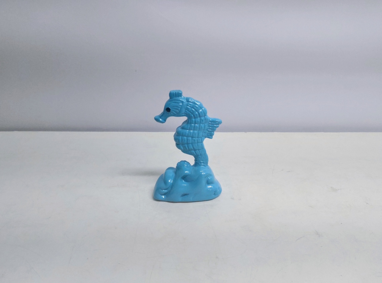 Mini Cavalo Marinho Azul Claro 16Cm Alt X 5Cm Larg X 10Cm Comp  - BB Festas Aluguel 