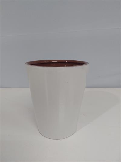 Cachepo Redondo M Branco 16Cm X 13Cm - BB Festas Aluguel 
