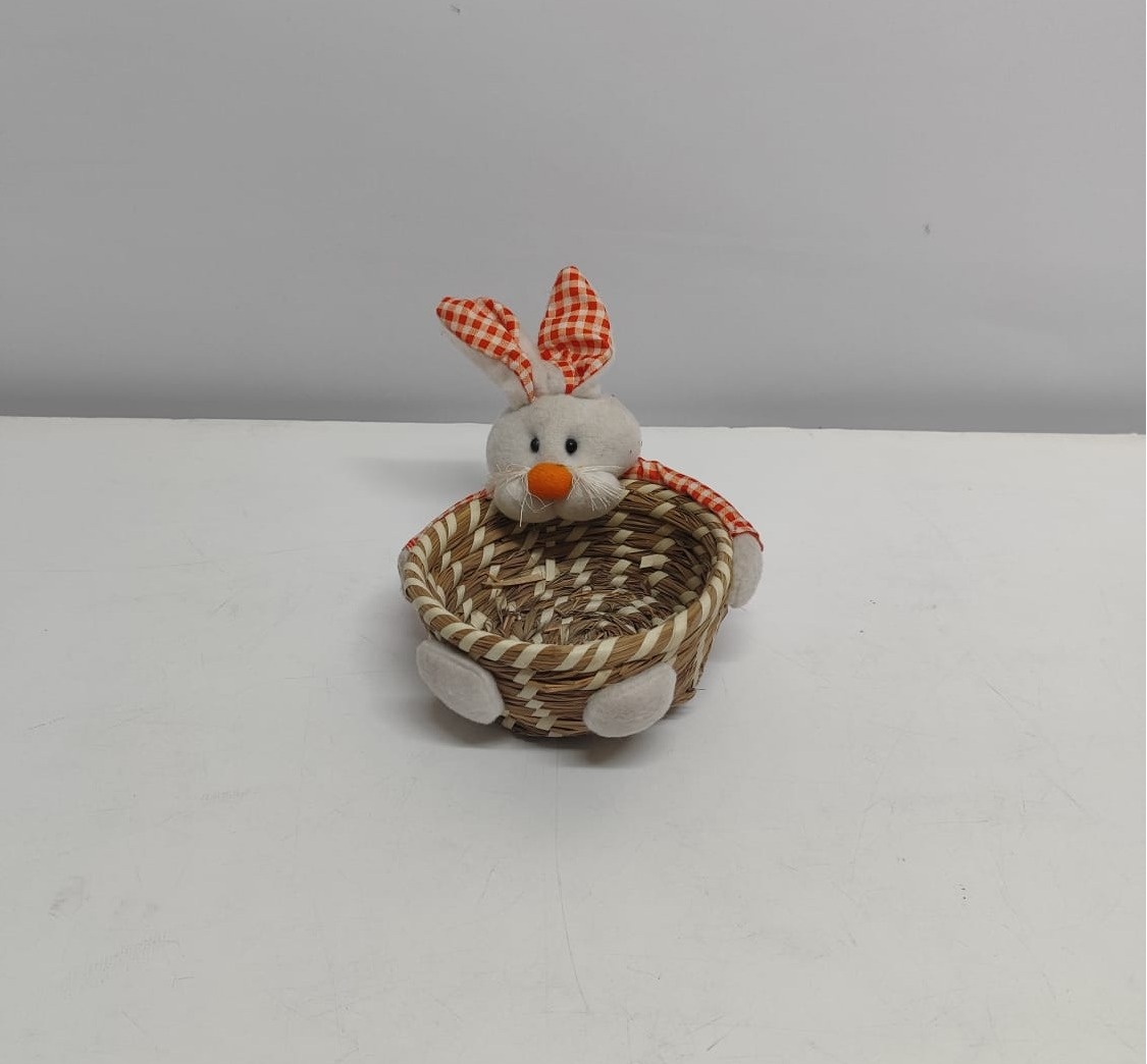 Cesta Coelhinho Laranja  - BB Festas Aluguel 