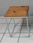 Cubo Vazado P Ferro Azul Claro + Tampo Rústico/Branco 50Cm X 40Cm X 40Cm  - imagem 2