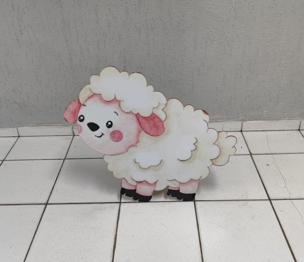 Totem de Chão Ovelha 70Cm X 70Cm  - BB Festas Aluguel 