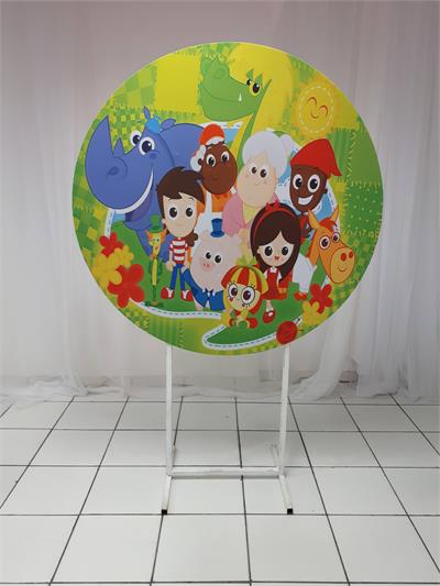 Painel Sublimado Redondo Sitio Do Pica Pau Amarelo 1,30Cm - BB Festas Aluguel 