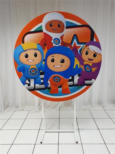 Painel Sublimado Redondo Go Jetters 1,30Cm - BB Festas Aluguel 